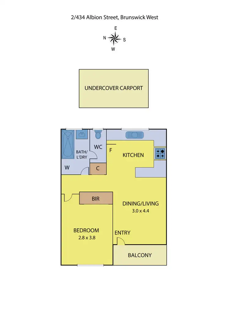 Floorplan of Homely apartment listing, 2/434 Albion Street, Brunswick West VIC 3055