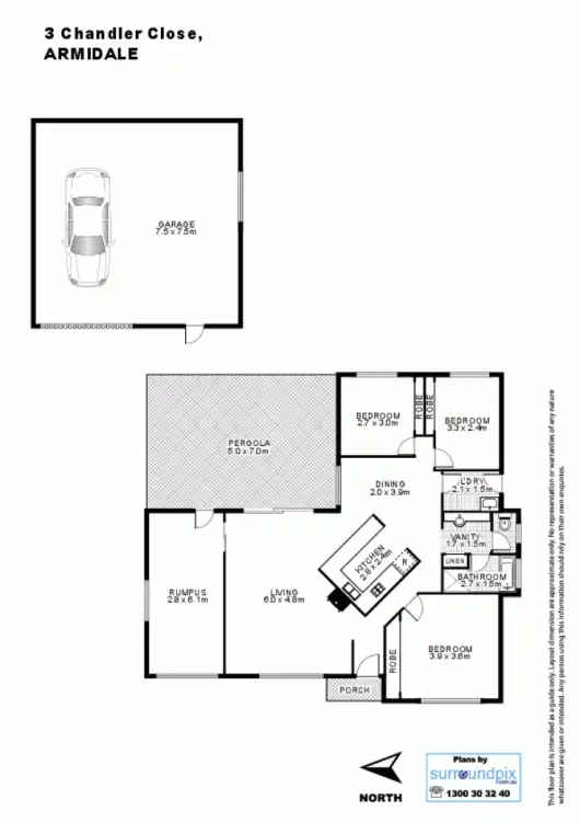 Floorplan of Homely house listing, 3 Chandler Close, Armidale NSW 2350