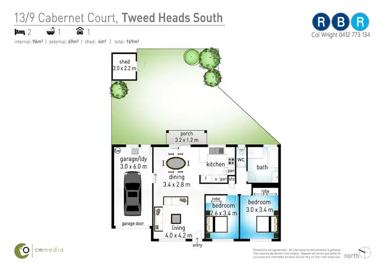 Floorplan of Homely unit listing, 9/13 Cabernet Court, Tweed Heads South NSW 2486