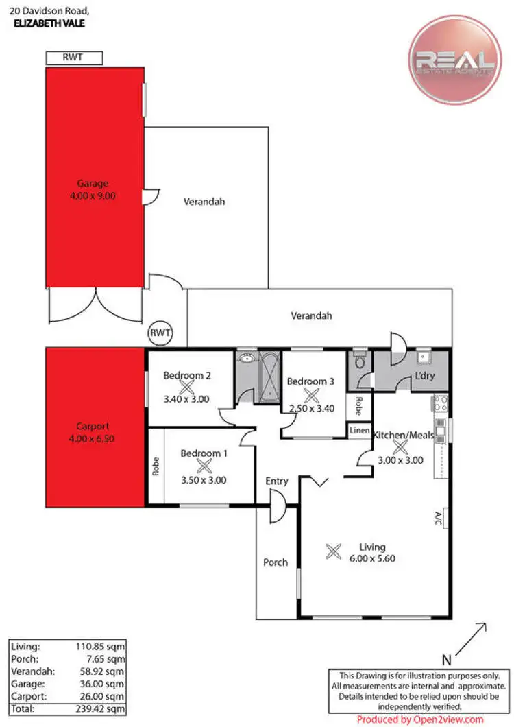 Floorplan of Homely house listing, 20 Davidson Road, Elizabeth Vale SA 5112