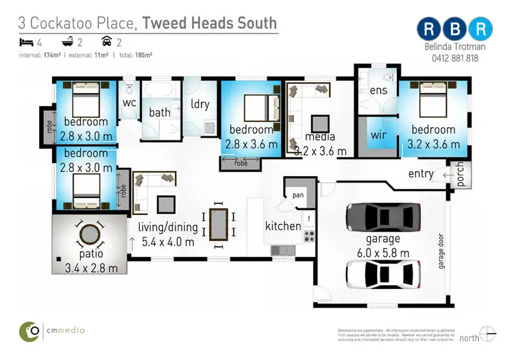 Floorplan of Homely house listing, 3 Cockatoo Place, Tweed Heads South NSW 2486