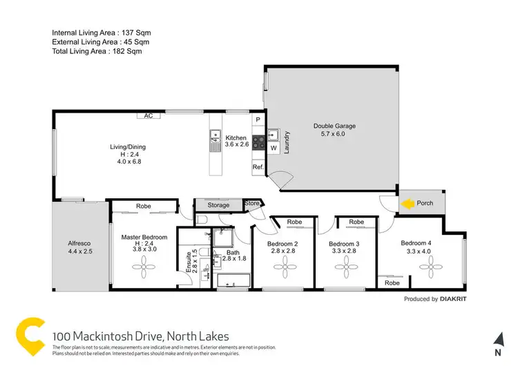 Floorplan of Homely house listing, 100 Mackintosh Drive, North Lakes QLD 4509