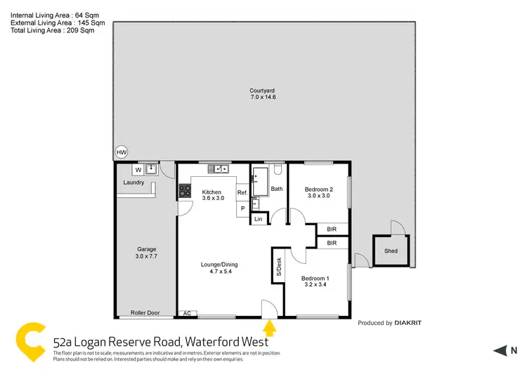 Floorplan of Homely semi-detached listing, 52a Logan Reserve Road, Waterford West QLD 4133