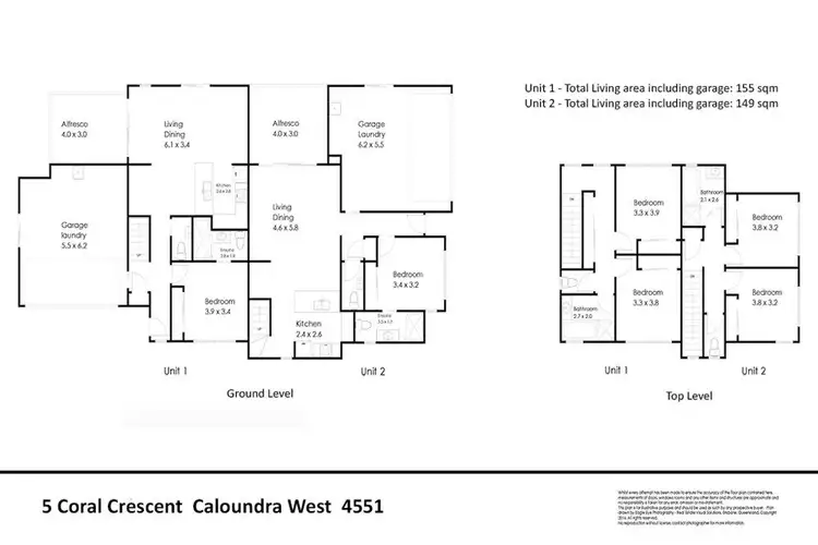 Floorplan of Homely semi-detached listing, 5 Coral Crescent, Caloundra West QLD 4551