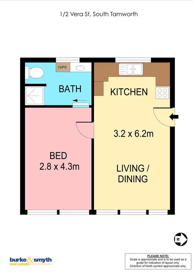 Floorplan of Homely unit listing, 1/2 Vera Street, Tamworth NSW 2340