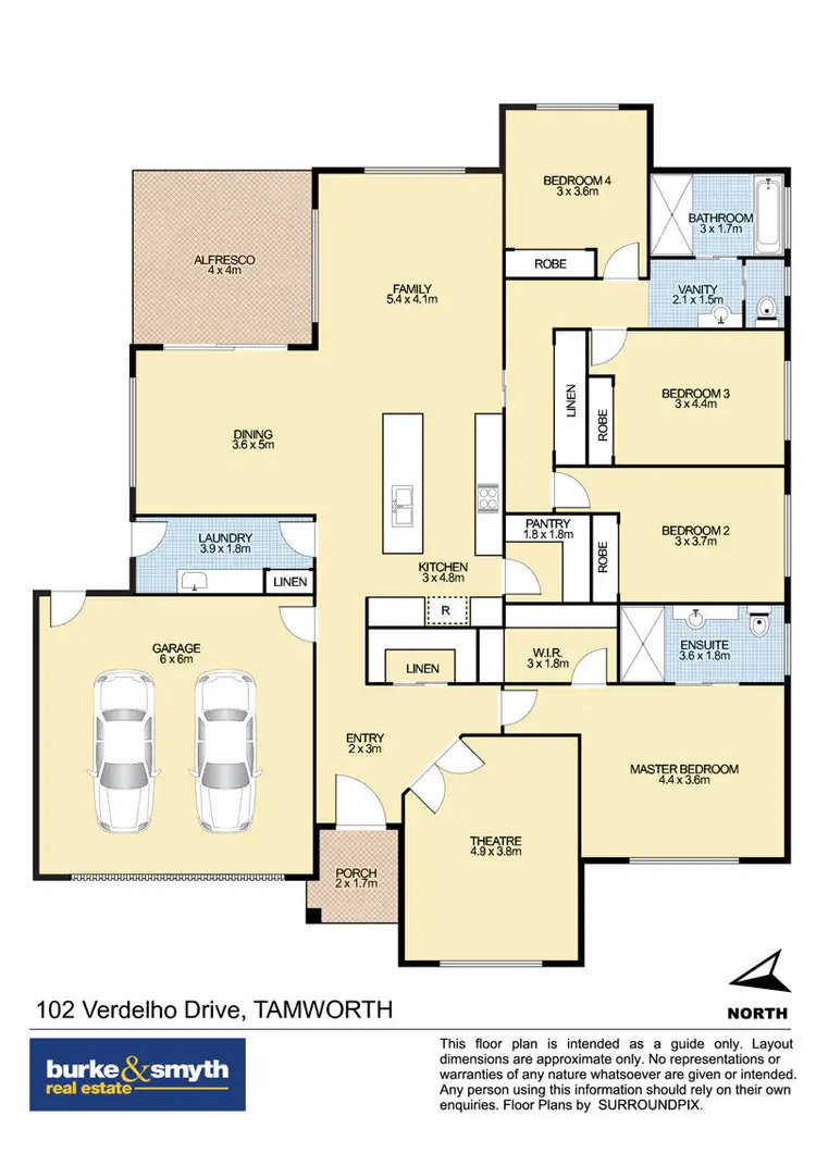 Floorplan of Homely house listing, 102 Verdelho Drive, Tamworth NSW 2340