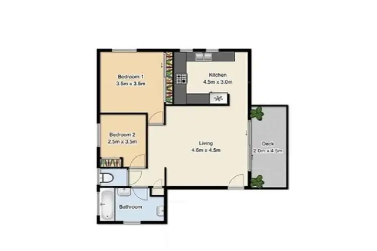 Floorplan of Homely unit listing, 4/88 Haig Street, Gordon Park QLD 4031