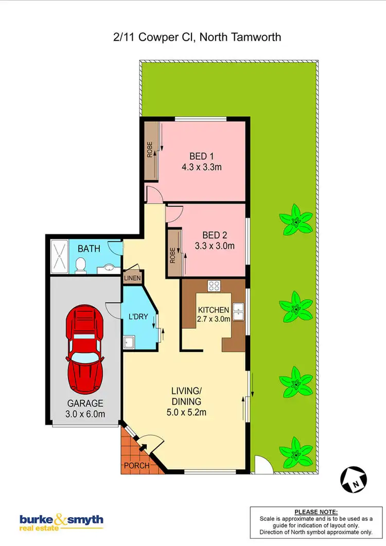Floorplan of Homely unit listing, 2/11 Cowper Close, Tamworth NSW 2340