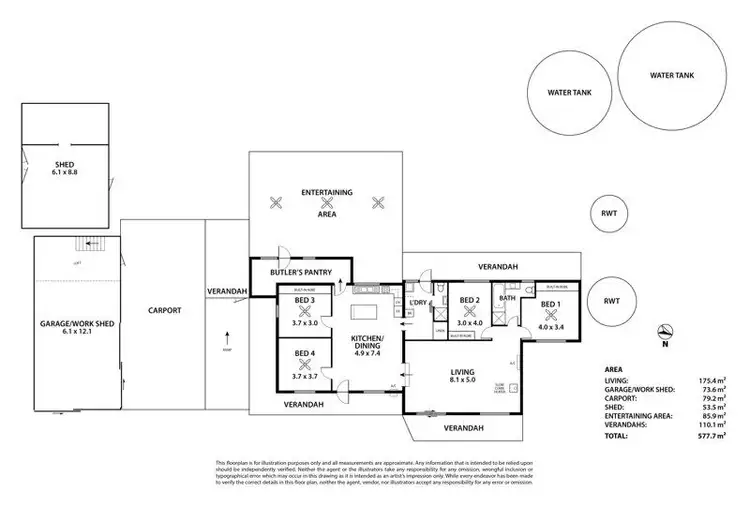 Floorplan of Homely rural property listing, 192 Broadbent Road, Macclesfield SA 5153