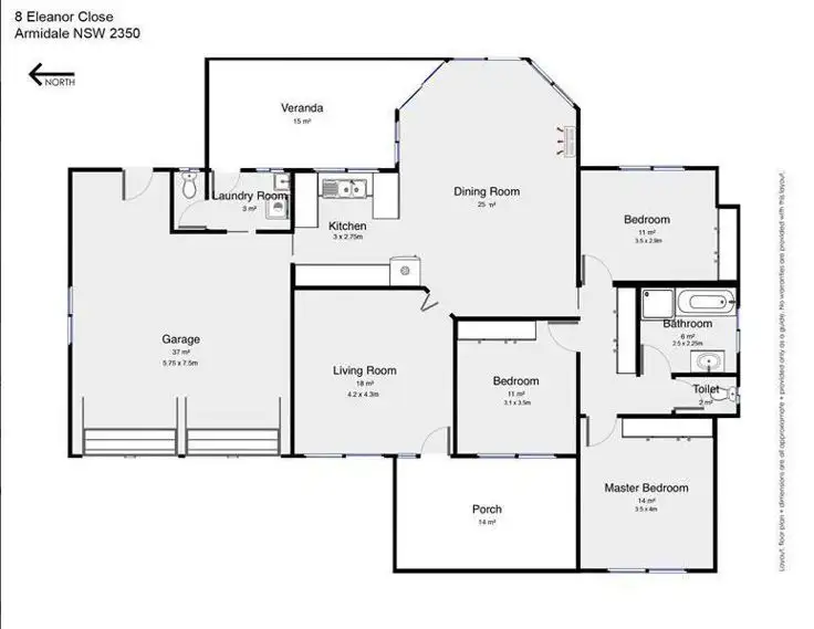 Floorplan of Homely house listing, 8 Eleanor Close, Armidale NSW 2350
