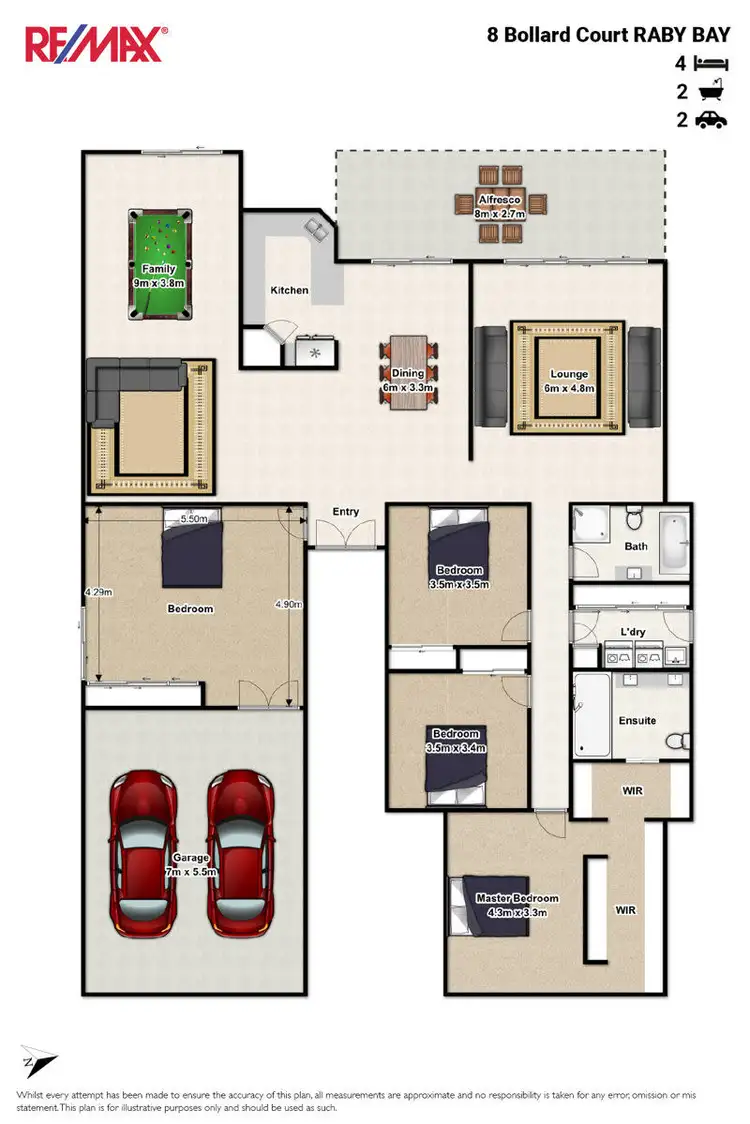 Floorplan of Homely house listing, 8 Bollard Court, Cleveland QLD 4163