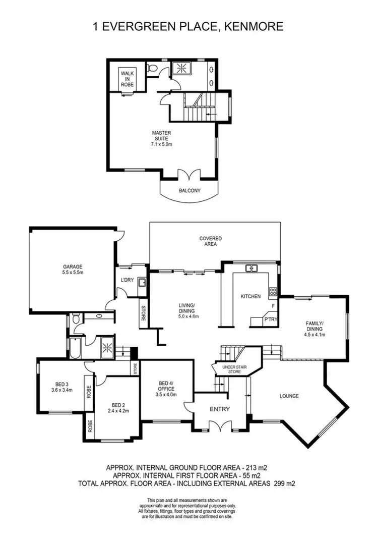 Floorplan of Homely house listing, 1 Evergreen Close, Kenmore QLD 4069