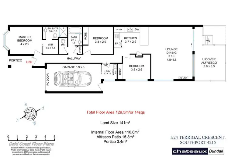Floorplan of Homely semi-detached listing, 1/24 Terrigal Crescent, Southport QLD 4215
