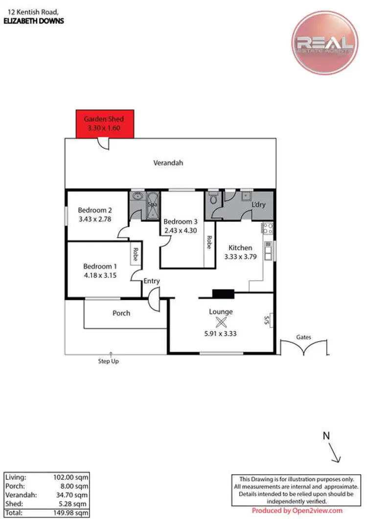 Floorplan of Homely house listing, 12 Kentish Road, Elizabeth Downs SA 5113
