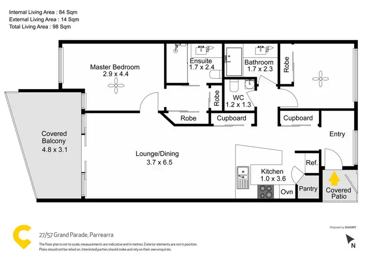 Floorplan of Homely unit listing, 27/57 Grand Parade, Parrearra QLD 4575