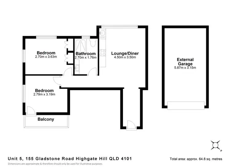Floorplan of Homely unit listing, 5/155 Gladstone Road, Highgate Hill QLD 4101