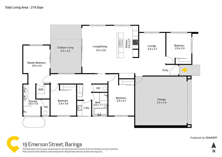 Floorplan of Homely house listing, 19 Emerson Street, Baringa QLD 4551