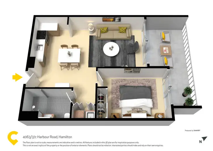 Floorplan of Homely unit listing, 4063/37C Harbour Road, Hamilton QLD 4007