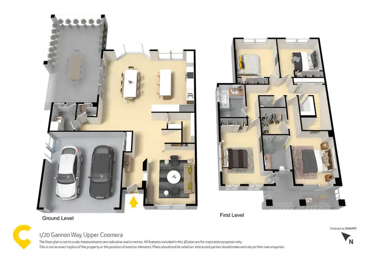 Floorplan of Homely semi-detached listing, 1/20 Gannon Way, Upper Coomera QLD 4209