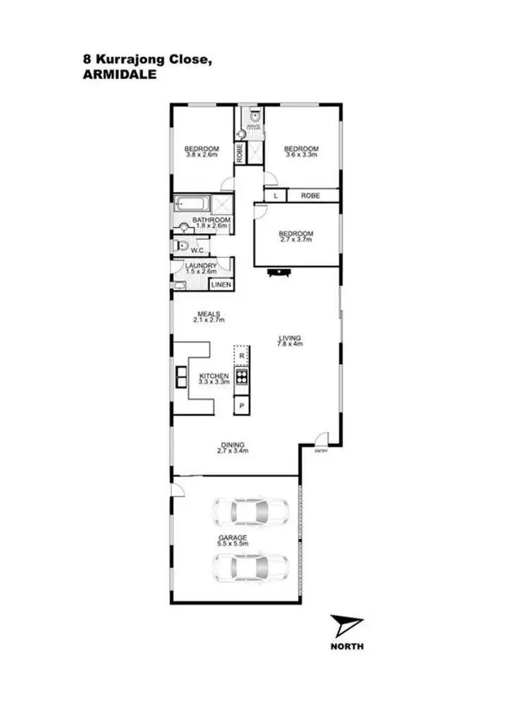 Floorplan of Homely house listing, 8 Kurrajong Close, Armidale NSW 2350