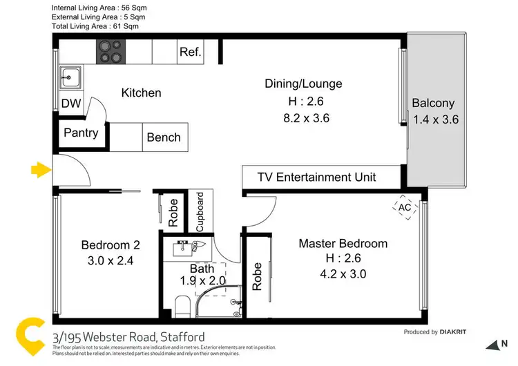Floorplan of Homely unit listing, 3/195 Webster Road, Stafford QLD 4053
