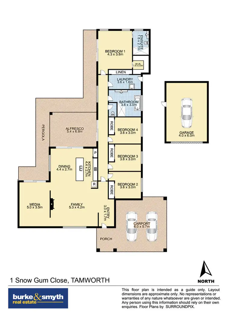 Floorplan of Homely house listing, 1 Snow Gum Close, Tamworth NSW 2340