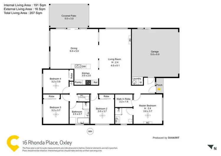 Floorplan of Homely house listing, 16 Rhonda Place, Oxley QLD 4075