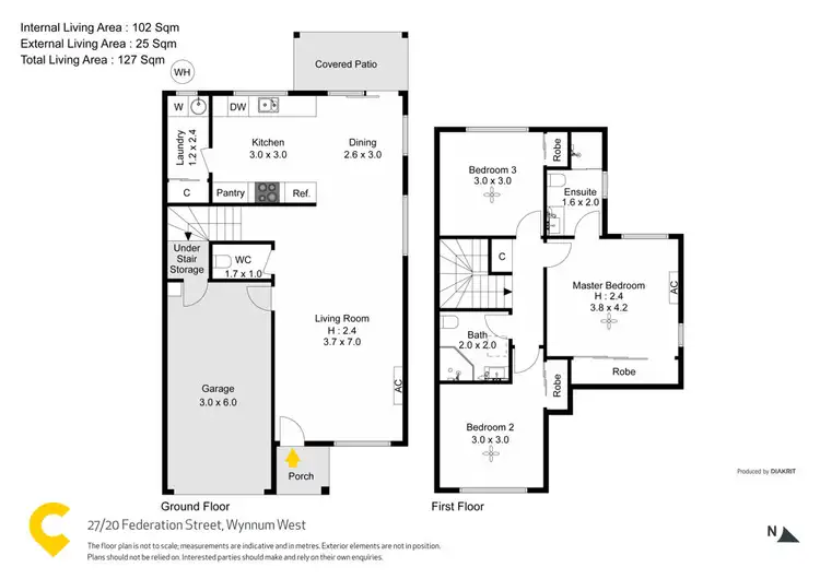 Floorplan of Homely townhouse listing, 27/20 Federation Street, Wynnum West QLD 4178