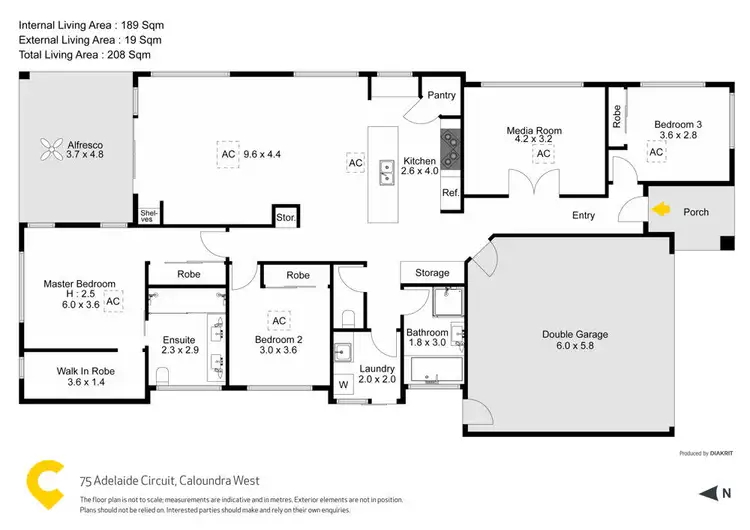Floorplan of Homely house listing, 75 Adelaide Circuit, Baringa QLD 4551