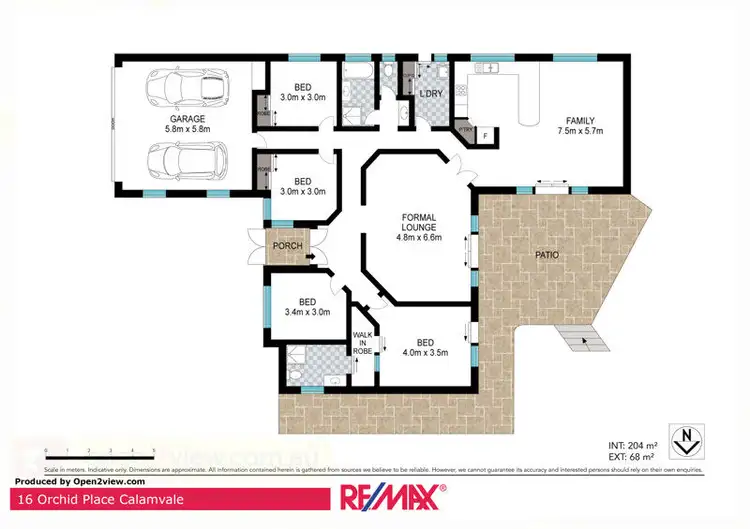 Floorplan of Homely house listing, 16 Orchid Place, Calamvale QLD 4116