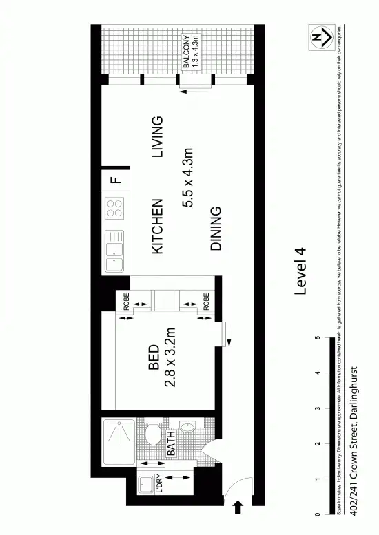 Floorplan of Homely apartment listing, 402/241-247 Crown Street, Darlinghurst NSW 2010