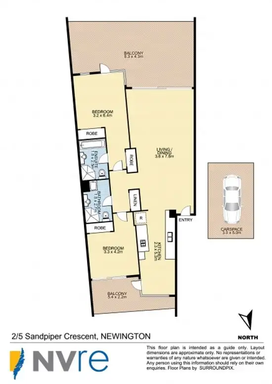Floorplan of Homely unit listing, 2/5 Sandpiper Crescent, Newington NSW 2127