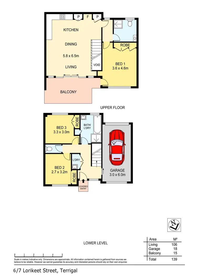 Floorplan of Homely townhouse listing, 6/5-7 Lorikeet Street, Terrigal NSW 2260