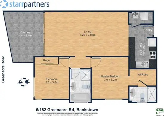 Floorplan of Homely unit listing, 6/182 Greenacre Road, Bankstown NSW 2200