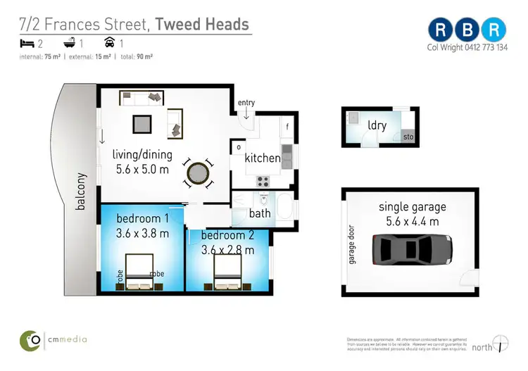 Floorplan of Homely unit listing, 7/2 Frances Street, Tweed Heads NSW 2485