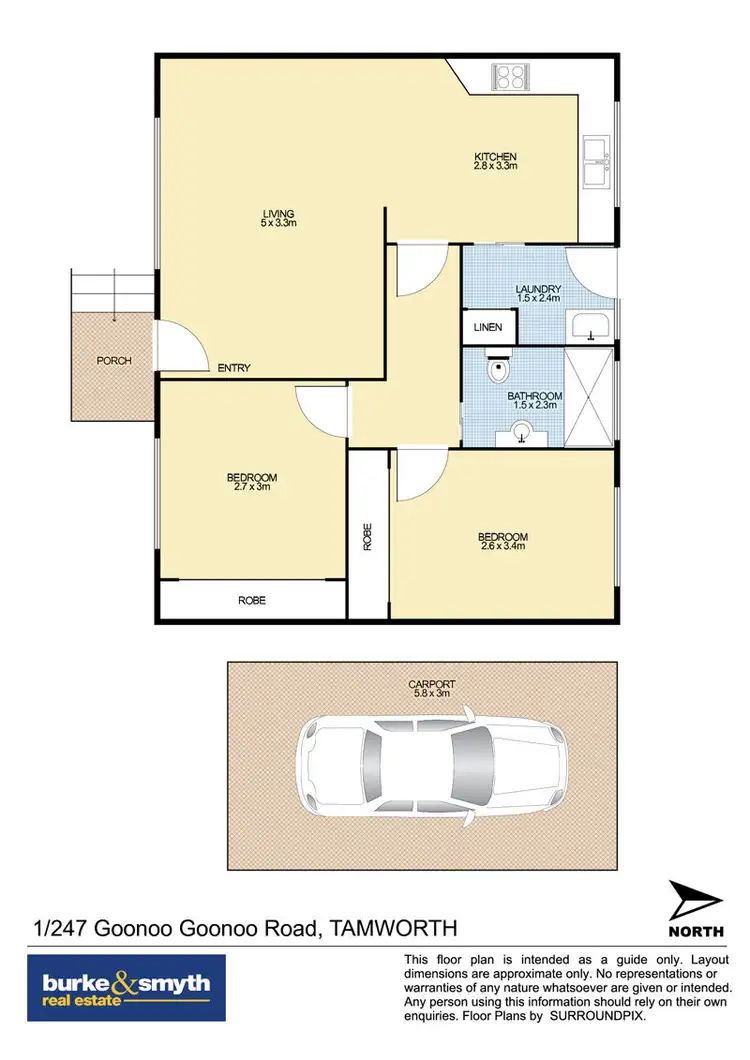 Floorplan of Homely unit listing, 1/247 Goonoo Goonoo Road, Tamworth NSW 2340