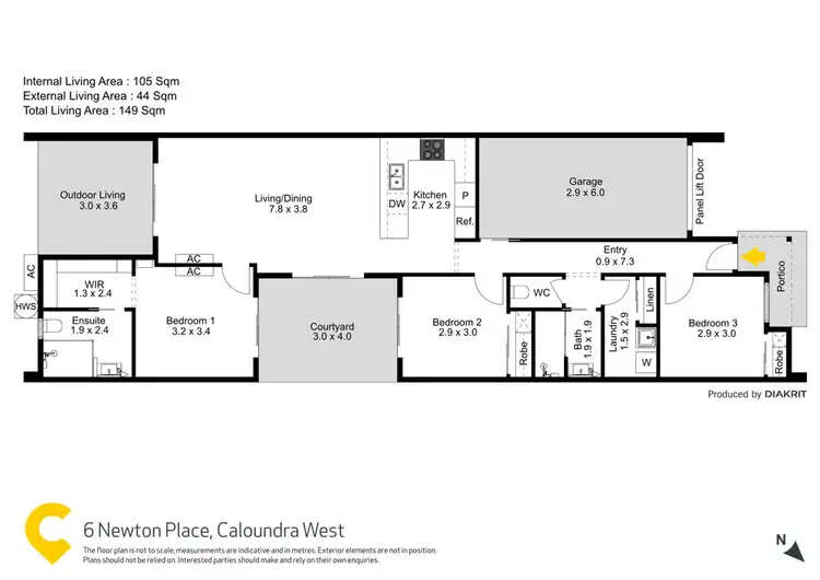 Floorplan of Homely house listing, 6 Newton Place, Baringa QLD 4551