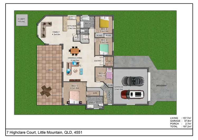 Floorplan of Homely house listing, 7 Highclare Crt, Little Mountain QLD 4551