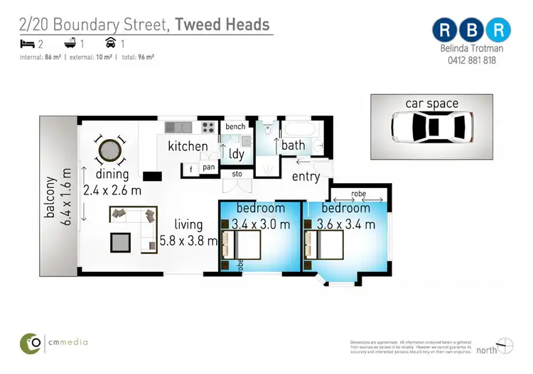 Floorplan of Homely unit listing, 2/20 Boundary Street, Rainbow Bay QLD 4225