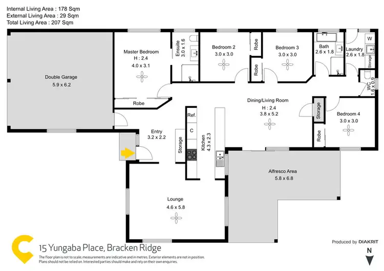 Floorplan of Homely house listing, 15 Yungaba Place, Bracken Ridge QLD 4017