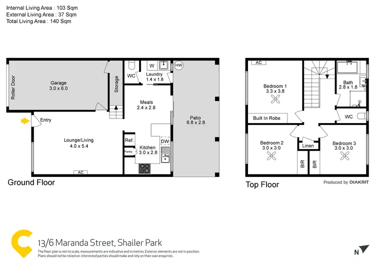 Floorplan of Homely townhouse listing, 13/6 Maranda Street, Shailer Park QLD 4128