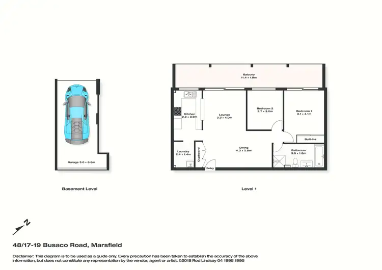 Floorplan of Homely apartment listing, 48/17-19 Busaco Road, Marsfield NSW 2122