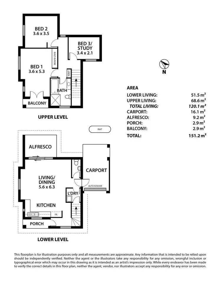 Floorplan of Homely townhouse listing, 1/1 Cleland Street, Mount Barker SA 5251
