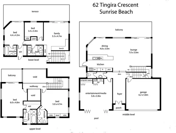 Floorplan of Homely house listing, 62 Tingira Crescent, Sunrise Beach QLD 4567