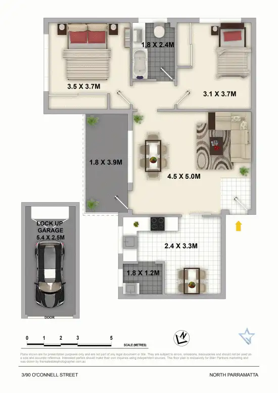 Floorplan of Homely unit listing, 3/90 O'Connell Street, North Parramatta NSW 2151
