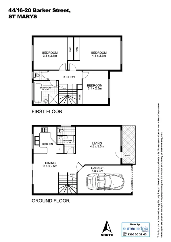 Floorplan of Homely townhouse listing, 44/16-20 Barker Street, St Marys NSW 2760