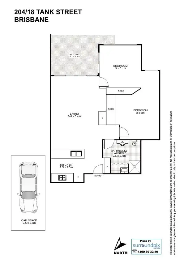 Floorplan of Homely unit listing, 204/18 Tank Street, Brisbane City QLD 4000