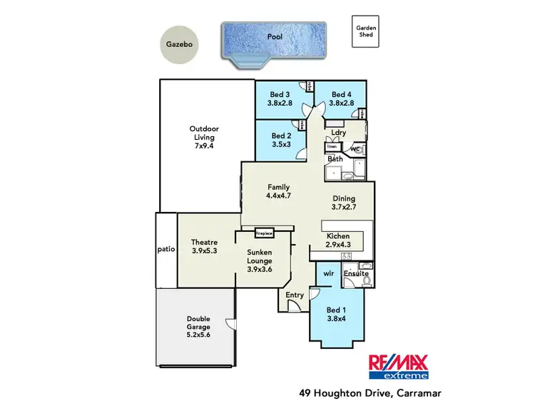 Floorplan of Homely house listing, 49 Houghton Drive*, Carramar WA 6031