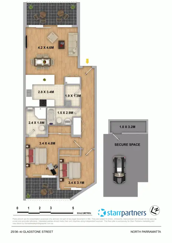 Floorplan of Homely unit listing, 25/36-40 Gladstone Street, North Parramatta NSW 2151