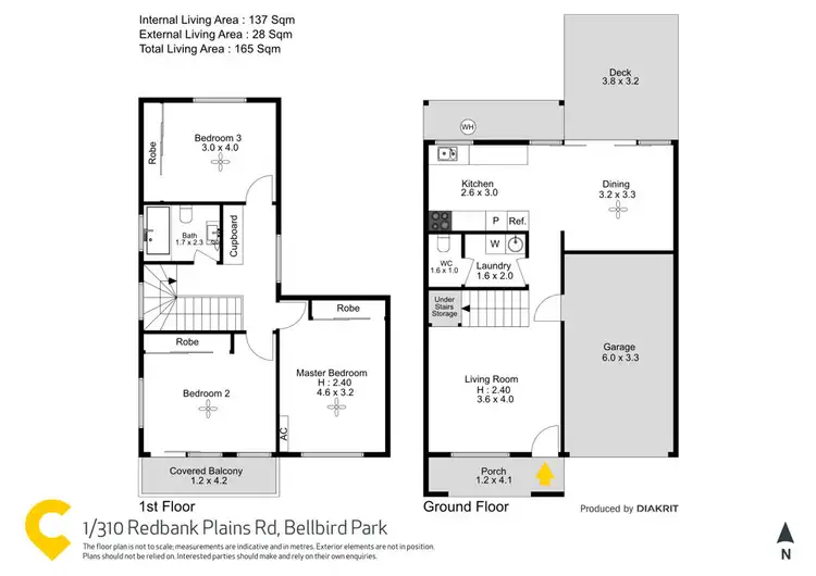 Floorplan of Homely townhouse listing, 1/308 Redbank Plains Road, Bellbird Park QLD 4300